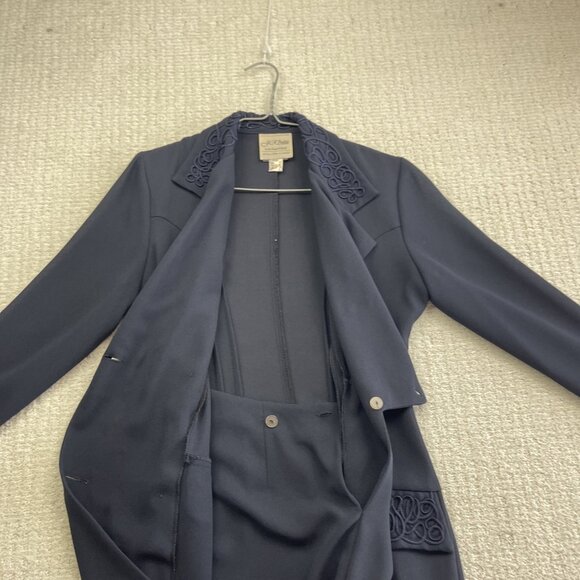 VTG 80' J.R. Petite by Joseph Ribkoff Dressy Blazer Double Breasted Blue Wom 4 - Picture 7 of 16